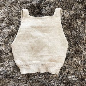 Reformation beige knit crop top